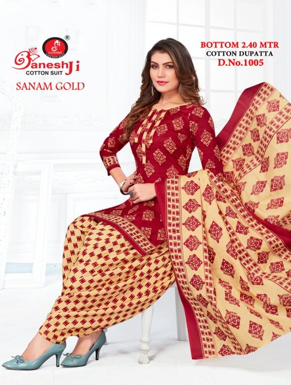 Ganeshji Sanam Gold Vol-1 indo cotton Designer Patiyala Dress Material